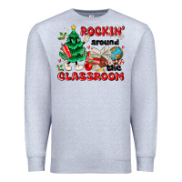 Heather Grey rockin around the classroom Premium Sweatshirt - MaliasSmallBusiness