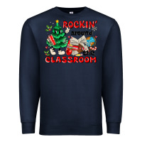 Navy rockin around the classroom Premium Sweatshirt - MaliasSmallBusiness