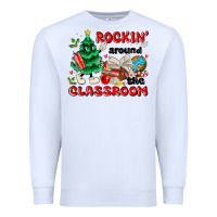 White rockin around the classroom Premium Sweatshirt - MaliasSmallBusiness
