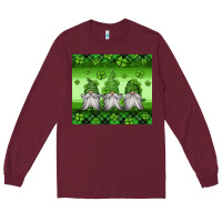Burgundy st patricks gnomes Long Sleeve Tee - Jasminsmagicworld