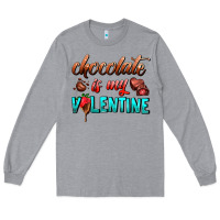 Heather Grey chocolate is my valentine Long Sleeve Tee - AdoDesignShop