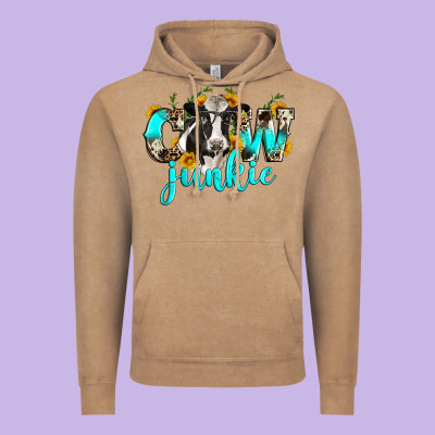 Cow Junkie Vintage Hoodie Designed By Zillion Design Studio
