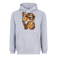 Heather Grey love leopard with lips Heavyweight Hoodie - NancyCooperArtShop