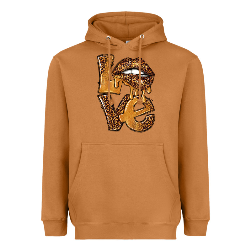 Love Leopard With Lips Heavyweight Hoodie by NancyCooperArtShop | Teevron