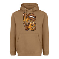Toasted Coconut love leopard with lips Heavyweight Hoodie - NancyCooperArtShop
