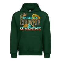 Forest Green Raised on Country and Sunshine Urban Hoodie - texasbilliewilder