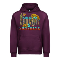 Mauve Wine Raised on Country and Sunshine Urban Hoodie - texasbilliewilder