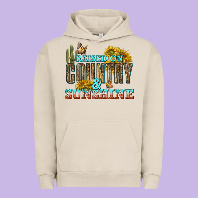 Raised On Country And Sunshine Urban Hoodie Designed By Texasbilliewilder