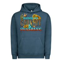 Pigment Midnight Navy Raised on Country and Sunshine Urban Hoodie - texasbilliewilder