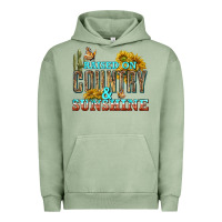 Pigment Oil Green Raised on Country and Sunshine Urban Hoodie - texasbilliewilder