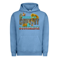 Pigment Pebble Blue Raised on Country and Sunshine Urban Hoodie - texasbilliewilder