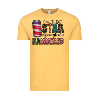 Vintage Mustard Star Spangled Hammered Vintage Tee - CowhideDigitalArt