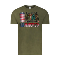 Vintage Olive Star Spangled Hammered Vintage Tee - CowhideDigitalArt