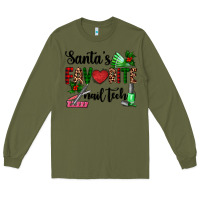 Army Green santa's favorite nail tech Long Sleeve Tee - AdoDesignShop
