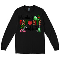 Black santa's favorite nail tech Long Sleeve Tee - AdoDesignShop