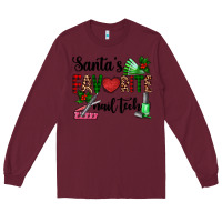 Burgundy santa's favorite nail tech Long Sleeve Tee - AdoDesignShop