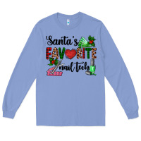 Colony Blue santa's favorite nail tech Long Sleeve Tee - AdoDesignShop