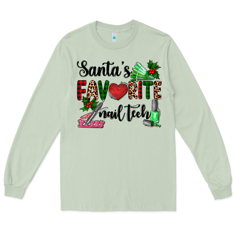 Santa's Favorite Nail Tech Long Sleeve Tee by AdoDesignShop | Teevron
