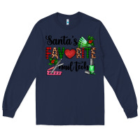 Navy santa's favorite nail tech Long Sleeve Tee - AdoDesignShop