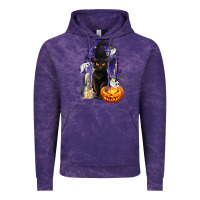 Cloud Purple Halloween Cat and Pumpkin Vintage Hoodie - texasbilliewilder