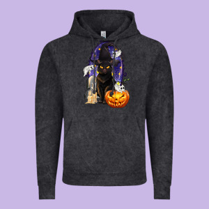 Halloween Cat And Pumpkin Vintage Hoodie Designed By Texasbilliewilder