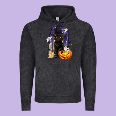 Halloween Cat And Pumpkin Vintage Hoodie Designed By Texasbilliewilder