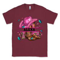 Burgundy pink costom name cowgirl hat and roses Classic Tee - AdoDesignShop