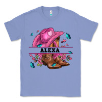 Colony Blue pink costom name cowgirl hat and roses Classic Tee - AdoDesignShop
