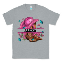 Heather Grey pink costom name cowgirl hat and roses Classic Tee - AdoDesignShop