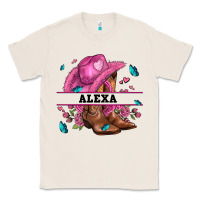 Natural pink costom name cowgirl hat and roses Classic Tee - AdoDesignShop