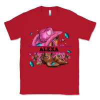 Red pink costom name cowgirl hat and roses Classic Tee - AdoDesignShop