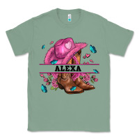 Sage pink costom name cowgirl hat and roses Classic Tee - AdoDesignShop
