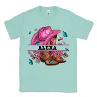 Seafoam pink costom name cowgirl hat and roses Classic Tee - AdoDesignShop
