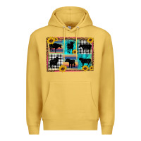 Antique Gold cow sunflower leopard Premium Hoodie - Artiststas