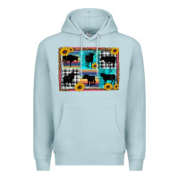 Blue Mist cow sunflower leopard Premium Hoodie - Artiststas