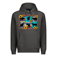 Charcoal Heather cow sunflower leopard Premium Hoodie - Artiststas