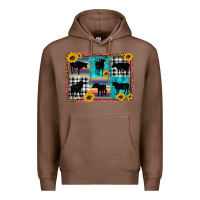 Chestnut cow sunflower leopard Premium Hoodie - Artiststas