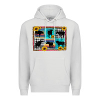Dove Grey cow sunflower leopard Premium Hoodie - Artiststas