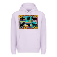 Lilac cow sunflower leopard Premium Hoodie - Artiststas