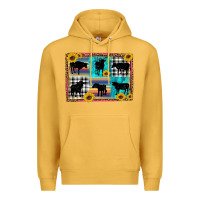 Cow Sunflower Leopard Premium Hoodie | Teevron