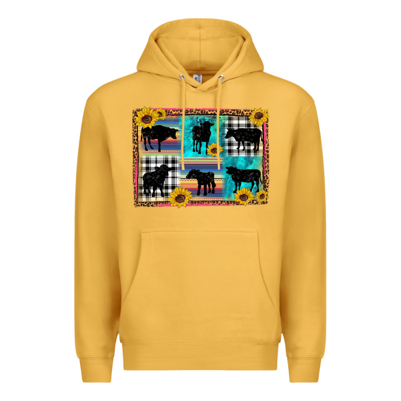 Cow Sunflower Leopard Premium Hoodie by Artiststas | Teevron