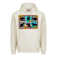 Oatmeal Heather cow sunflower leopard Premium Hoodie - Artiststas
