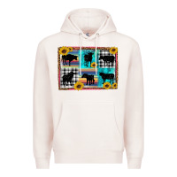 Pale Pink cow sunflower leopard Premium Hoodie - Artiststas