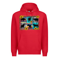 Red cow sunflower leopard Premium Hoodie - Artiststas
