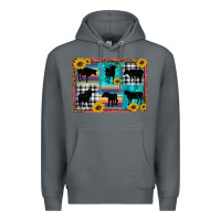 Rock cow sunflower leopard Premium Hoodie - Artiststas