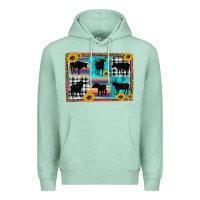 Seafoam cow sunflower leopard Premium Hoodie - Artiststas