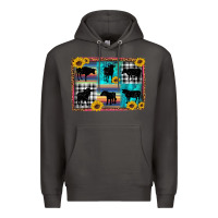 Smoke cow sunflower leopard Premium Hoodie - Artiststas
