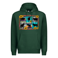 Sports Green cow sunflower leopard Premium Hoodie - Artiststas