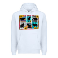 White cow sunflower leopard Premium Hoodie - Artiststas