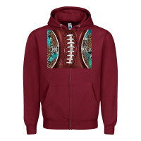 Western Pattern And American Football Zipper Hoodie | Teevron